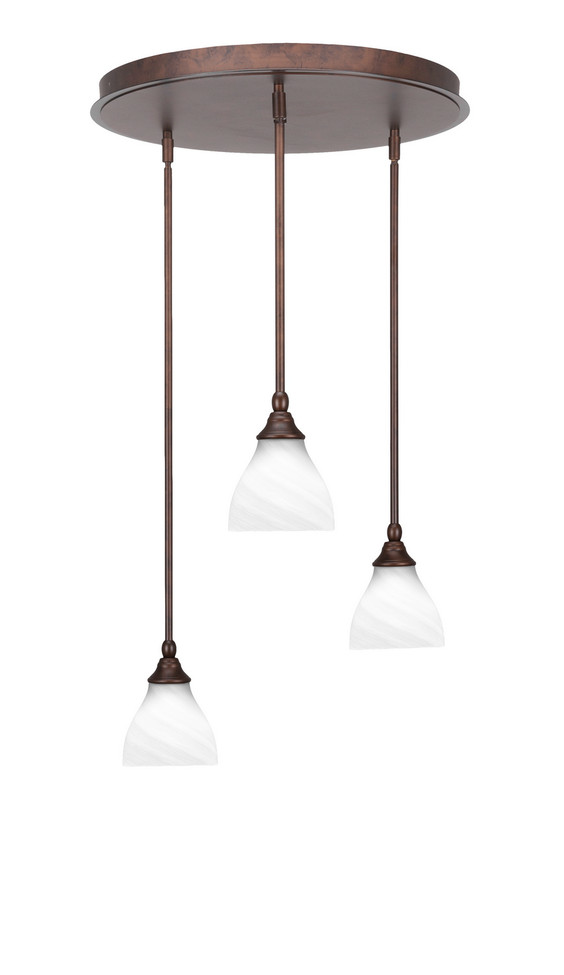 Toltec Lighting - 2183-BRZ-4761 - Three Light Pendalier - Empire - Bronze