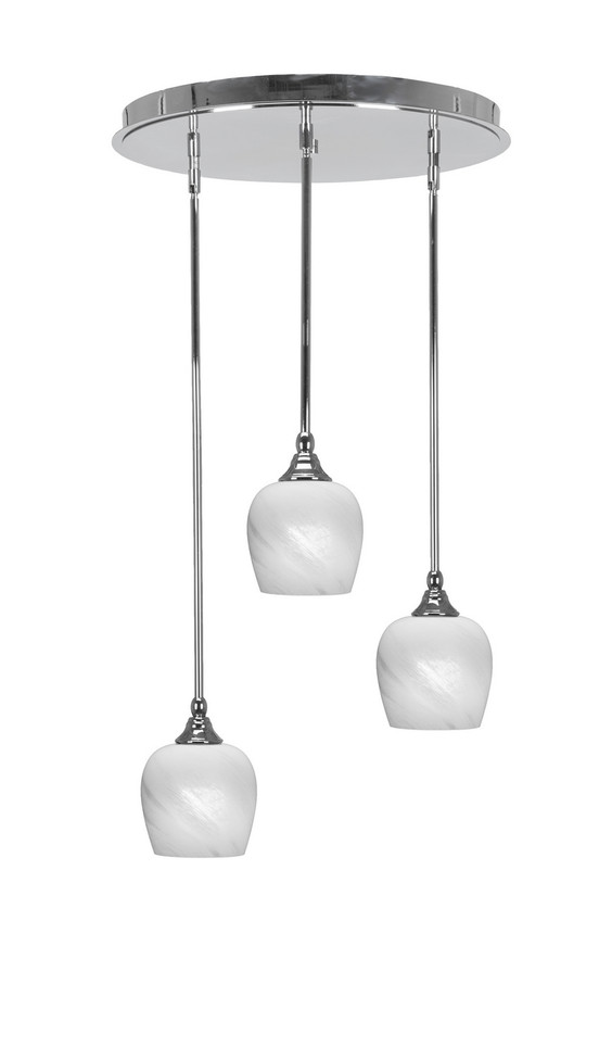 Toltec Lighting - 2183-CH-4811 - Three Light Pendalier - Empire - Chrome