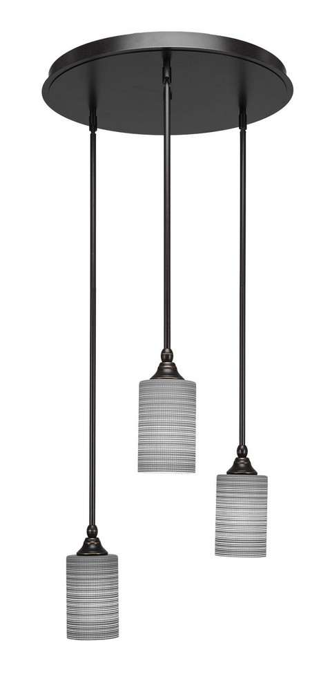 Toltec Lighting - 2183-DG-4062 - Three Light Cluster Pendalier - Empire - Dark Granite