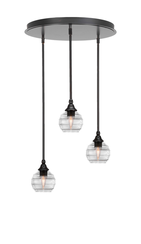 Toltec Lighting - 2183-ES-5110 - Three Light Pendalier - Empire - Espresso
