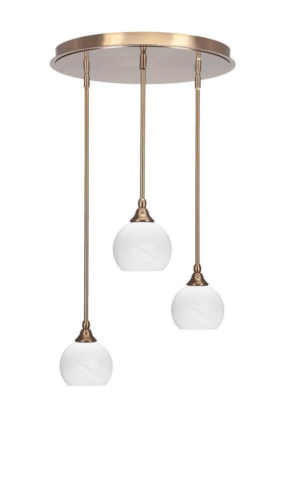 Toltec Lighting - 2183-NAB-4101 - Three Light Pendalier - Empire - New Age Brass
