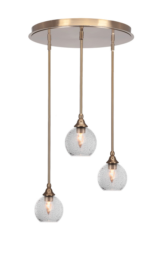 Toltec Lighting - 2183-NAB-4102 - Three Light Pendalier - Empire - New Age Brass