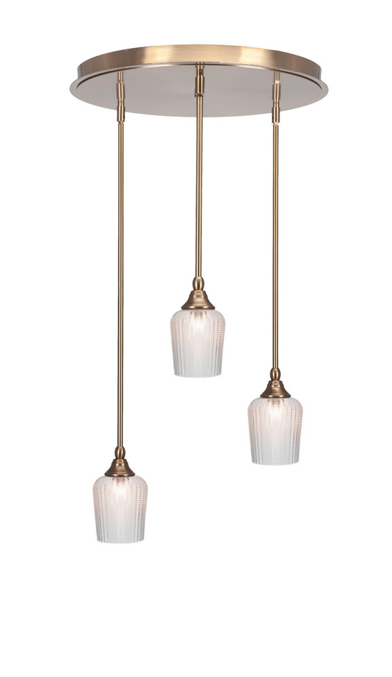 Toltec Lighting - 2183-NAB-4280 - Three Light Pendalier - Empire - New Age Brass