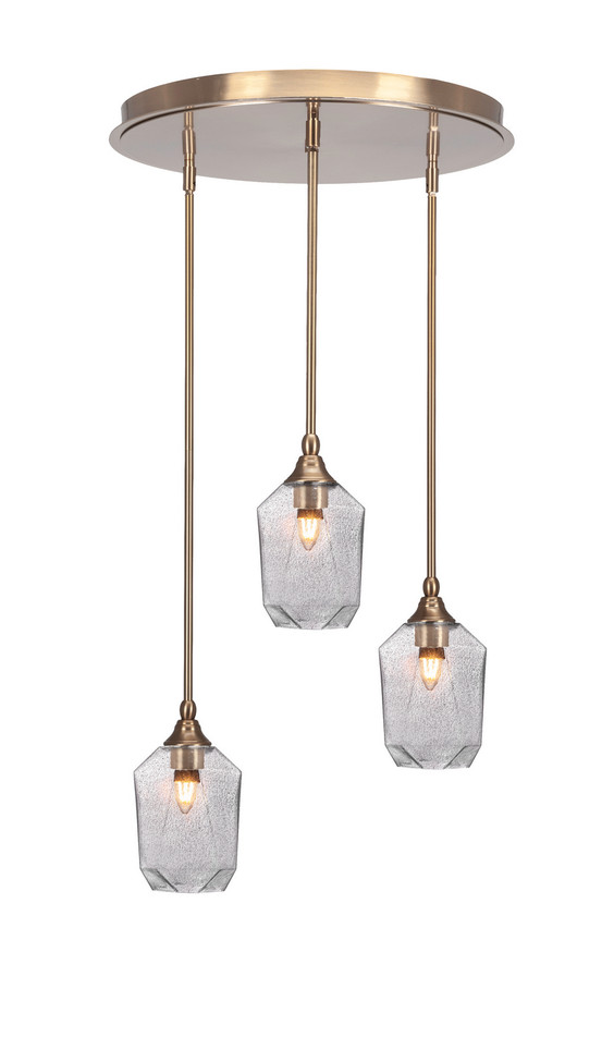 Toltec Lighting - 2183-NAB-4462 - Three Light Pendalier - Empire - New Age Brass