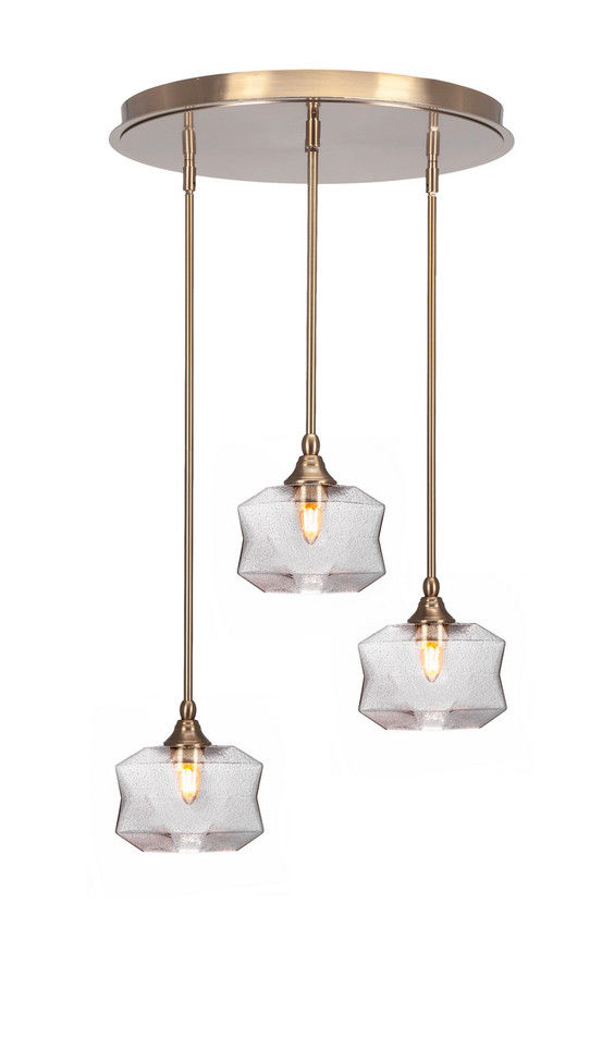 Toltec Lighting - 2183-NAB-4492 - Three Light Pendalier - Empire - New Age Brass
