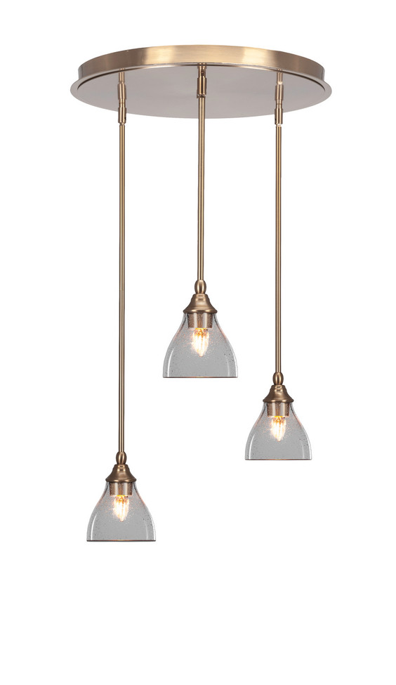 Toltec Lighting - 2183-NAB-4760 - Three Light Pendalier - Empire - New Age Brass