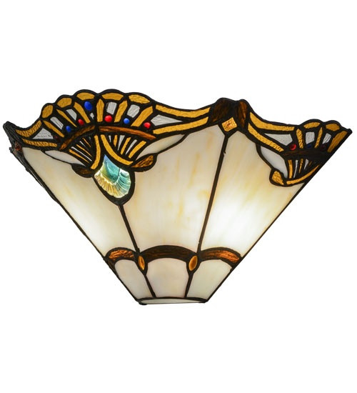 Meyda Tiffany - 144020 - Two Light Wall Sconce - Shell with Jewels - CustomOil Rubbed Bronze