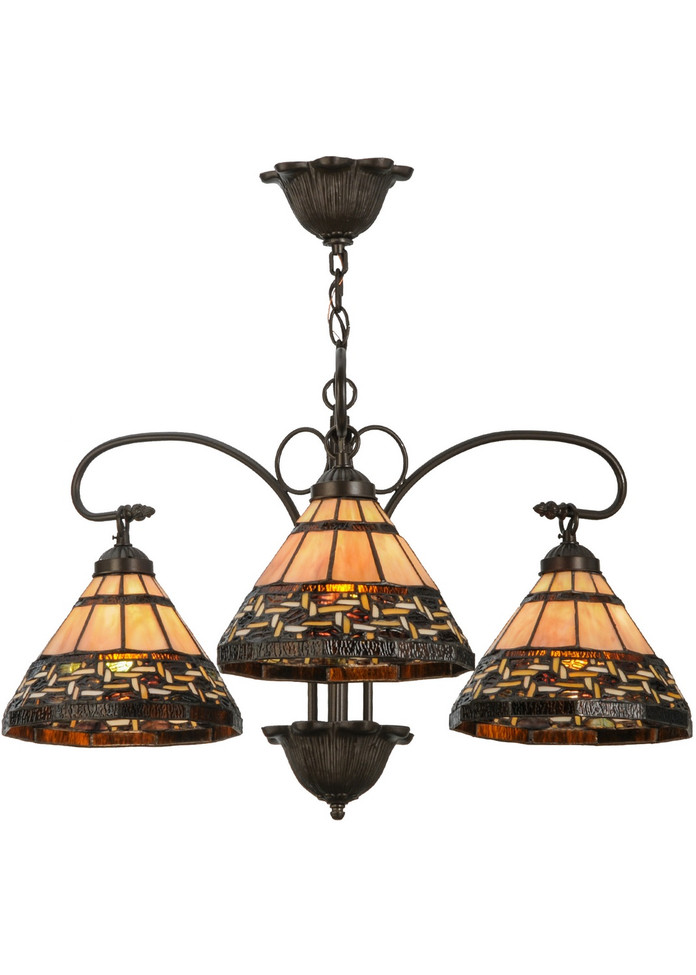 Meyda Tiffany - 147729 - Three Light Chandelier - Ilona - Mahogany Bronze