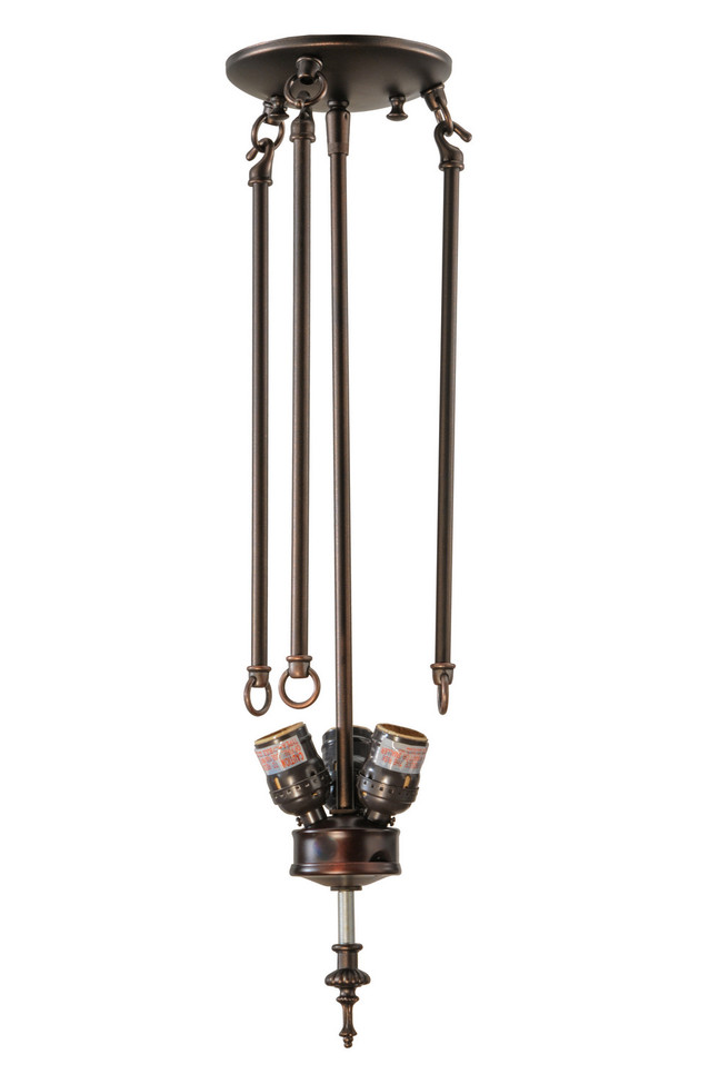 Meyda Tiffany - 149733 - Three Light Semi Flush Mount - Semi-Flushmount Hardware - Mahogany Bronze