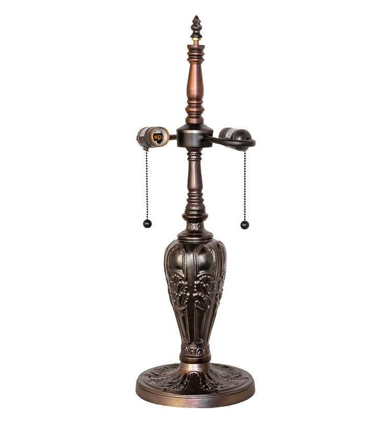 Meyda Tiffany - 15554 - Two Light Table Base - Rondel Relief - Mahogany Bronze