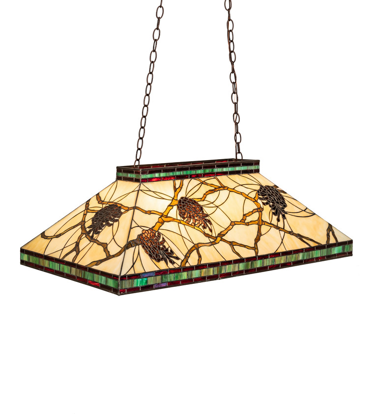 Meyda Tiffany - 16689 - Three Light Oblong Pendant - Pinecone - Mahogany Bronze