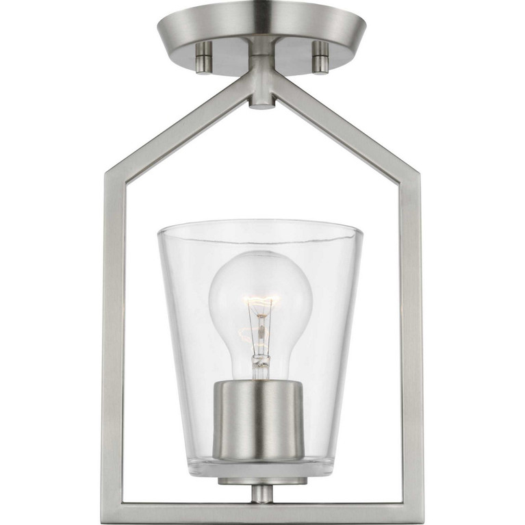 Progress Lighting - P350258-009 - One Light Semi Flush Mount - Vertex - Brushed Nickel