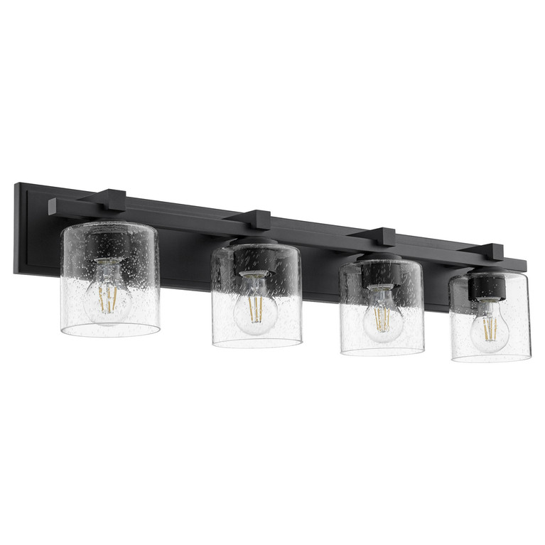 Quorum - 5369-4-269 - Four Light Vanity - Kaplan - Textured Black|Clear Seeded