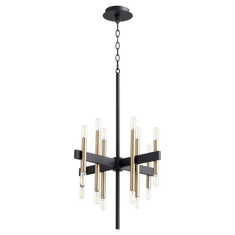 Quorum - 60-16-6980 - 16 Light Chandelier - Luxe - Textured Black|Aged Brass
