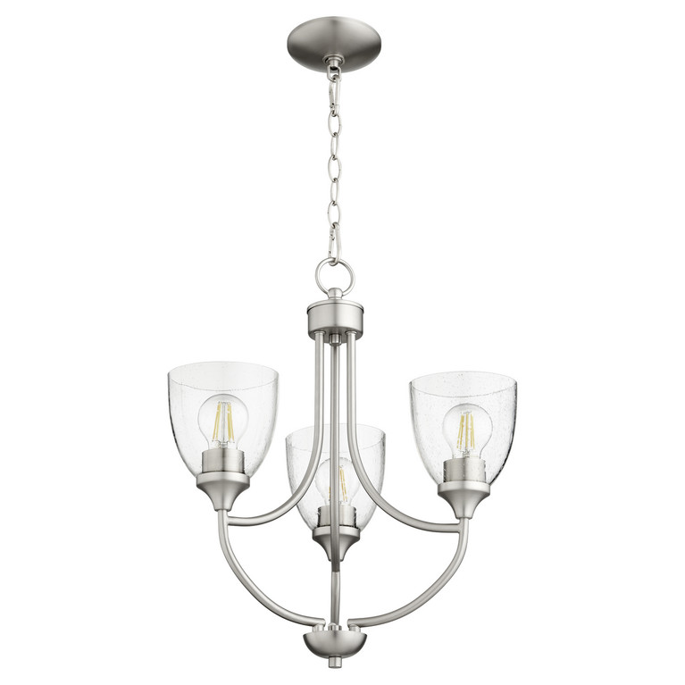 Quorum - 6059-3-265 - Three Light Chandelier - Enclave - Satin Nickel|Clear Seeded