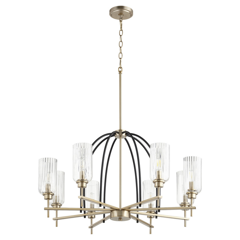 Quorum - 607-8-6980 - Eight Light Chandelier - Espy - Textured Black|Aged Brass