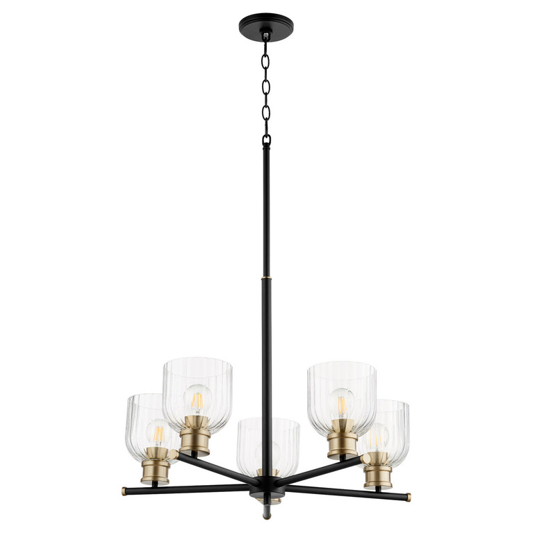 Quorum - 610-5-6980 - Five Light Chandelier - Monarch - Textured Black|Aged Brass