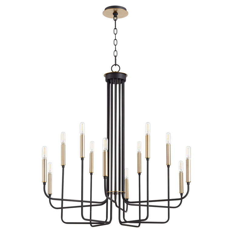 Quorum - 630-126980 - 12 Light Chandelier - Hope - Textured Black|Aged Brass