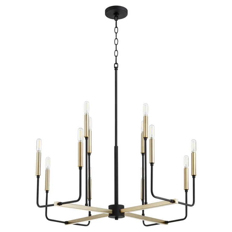 Quorum - 631-126980 - 12 Light Chandelier - Lacy - Textured Black|Aged Brass