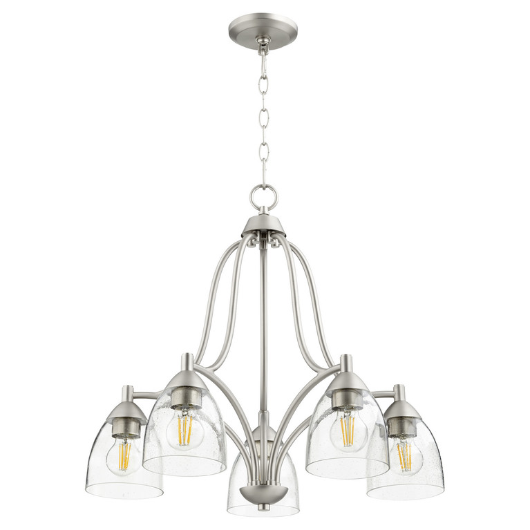 Quorum - 6369-5-265 - Five Light Chandelier - Barkley - Satin Nickel|Clear Seeded