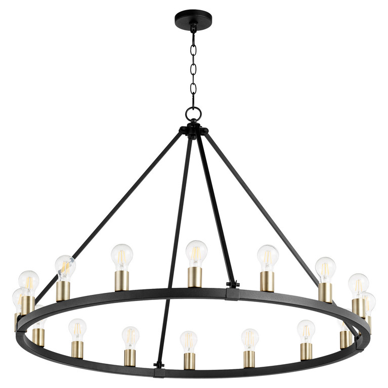 Quorum - 64-16-6980 - 16 Light Chandelier - Paxton - Textured Black|Aged Brass
