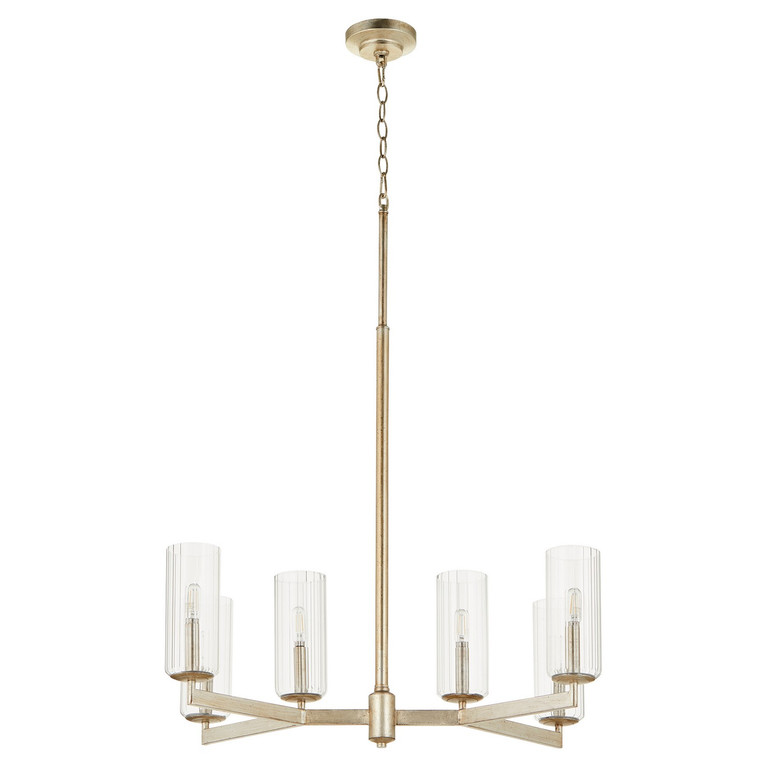 Quorum - 674-6-60 - Six Light Chandelier - Merrick - Aged Silver Leaf