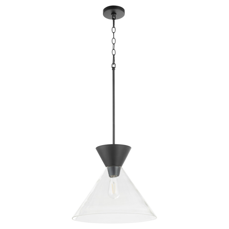 Quorum - 8119-259 - One Light Pendant - Beldar - Matte Black|Clear Glass