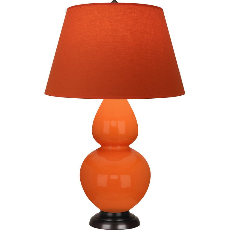 Robert Abbey - 1645T - One Light Table Lamp - Double Gourd - Pumpkin Glazed Ceramic w/Deep Patina Bronze