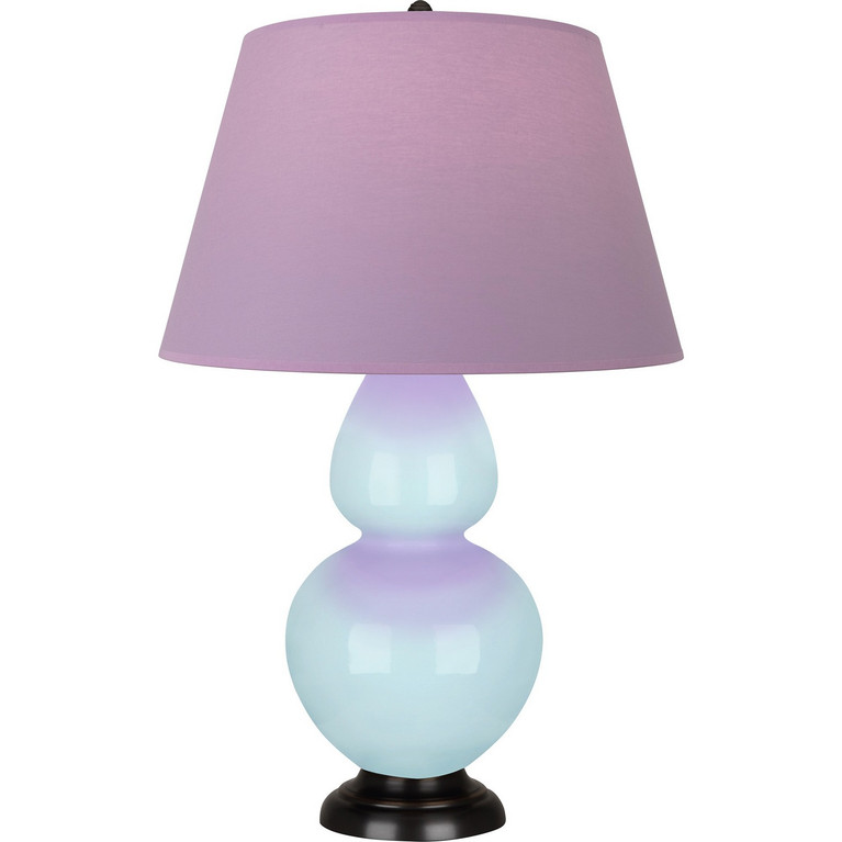 Robert Abbey - 1646L - One Light Table Lamp - Double Gourd - Baby Blue Glazed Ceramic w/Deep Patina Bronze