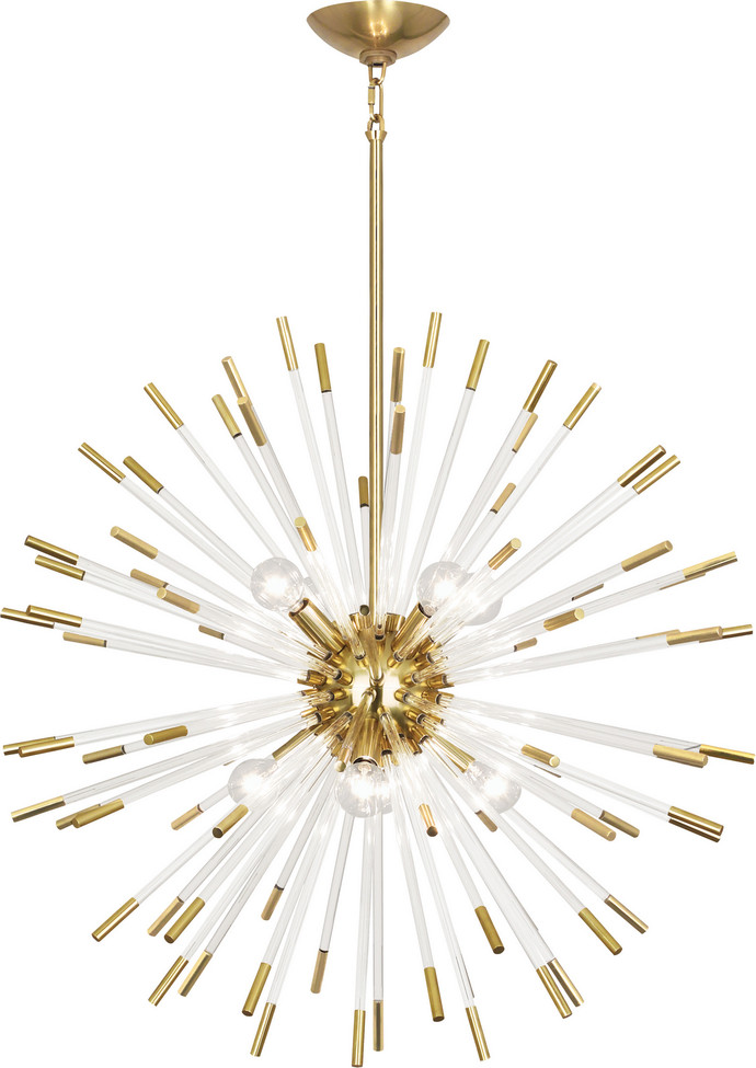 Robert Abbey - 166 - Eight Light Chandelier - Andromeda - Modern Brass w/Clear Acrylic