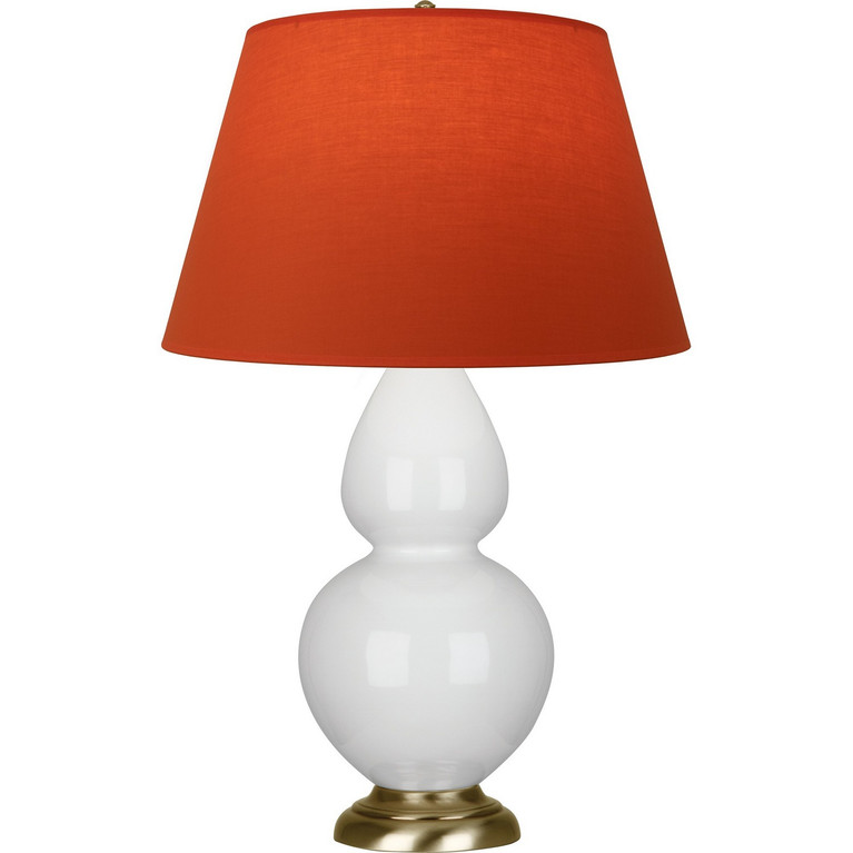 Robert Abbey - 1660T - One Light Table Lamp - Double Gourd - Lily Glazed Ceramic w/Antique Natural Brass