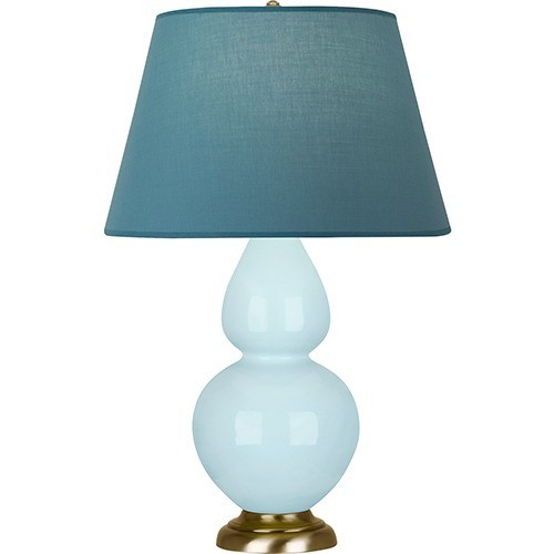 Robert Abbey - 1666B - One Light Table Lamp - Double Gourd - Baby Blue Glazed Ceramic w/Antique Natural Brass