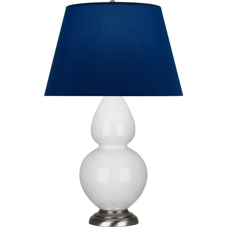 Robert Abbey - 1670N - One Light Table Lamp - Double Gourd - Lily Glazed Ceramic w/Antique Silver