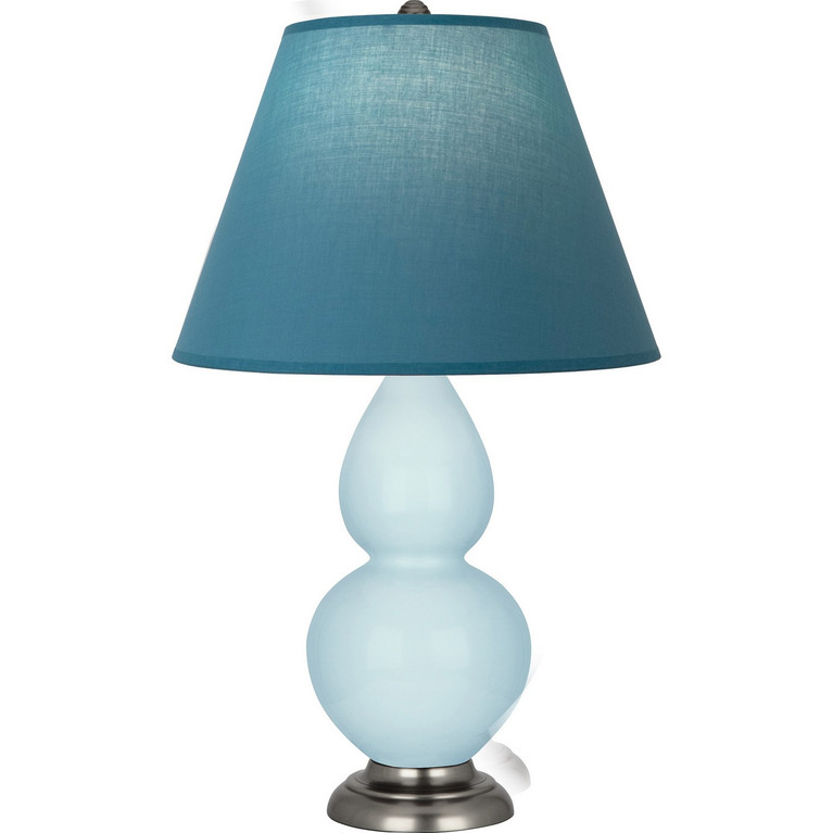 Robert Abbey - 1696B - One Light Accent Lamp - Small Double Gourd - Baby Blue Glazed Ceramic w/Antique Silver