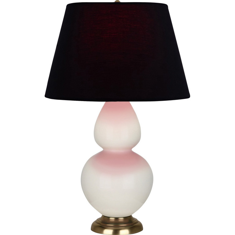 Robert Abbey - 1754K - One Light Table Lamp - Double Gourd - Bone Glazed Ceramic w/Antique Natural Brass