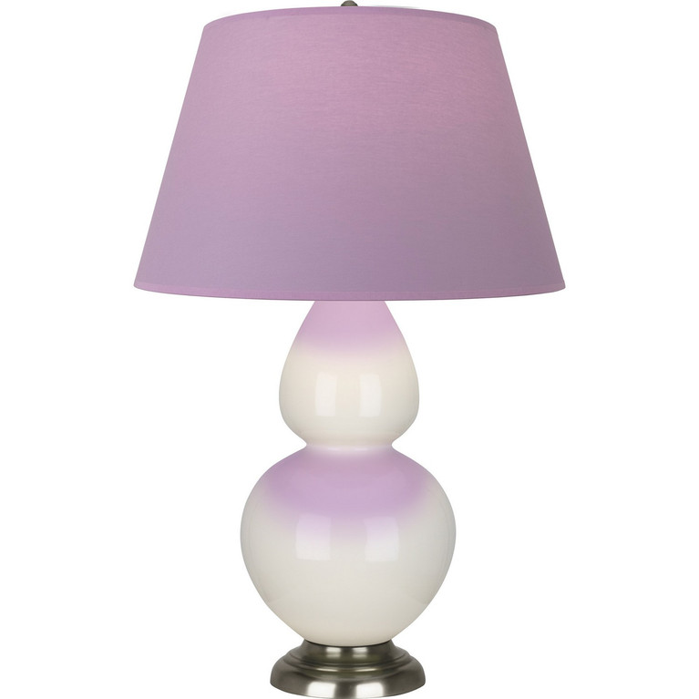 Robert Abbey - 1756L - One Light Table Lamp - Double Gourd - Bone Glazed Ceramic w/Antique Silver