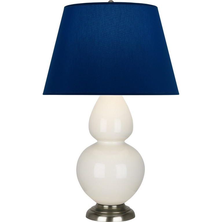Robert Abbey - 1756N - One Light Table Lamp - Double Gourd - Bone Glazed Ceramic w/Antique Silver