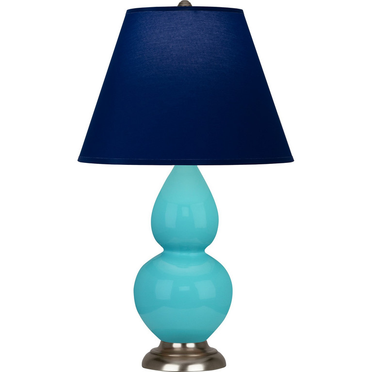 Robert Abbey - 1761N - One Light Accent Lamp - Small Double Gourd - Egg Blue Glazed Ceramic w/Antique Silver