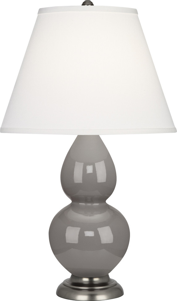 Robert Abbey - 1770X - One Light Accent Lamp - Small Double Gourd - Smokey Taupe Glazed Ceramic w/Antique Silver