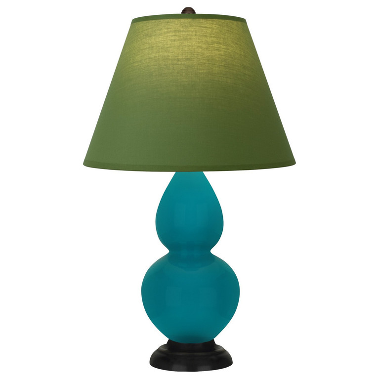Robert Abbey - 1772G - One Light Accent Lamp - Small Double Gourd - Peacock Glazed Ceramic w/Deep Patina Bronze