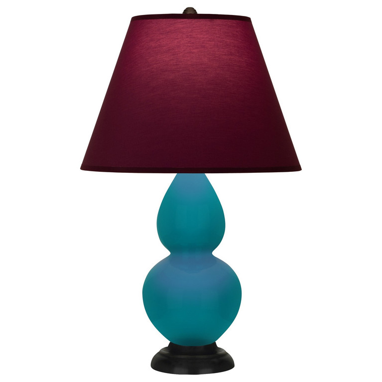 Robert Abbey - 1772P - One Light Accent Lamp - Small Double Gourd - Peacock Glazed Ceramic w/Deep Patina Bronze