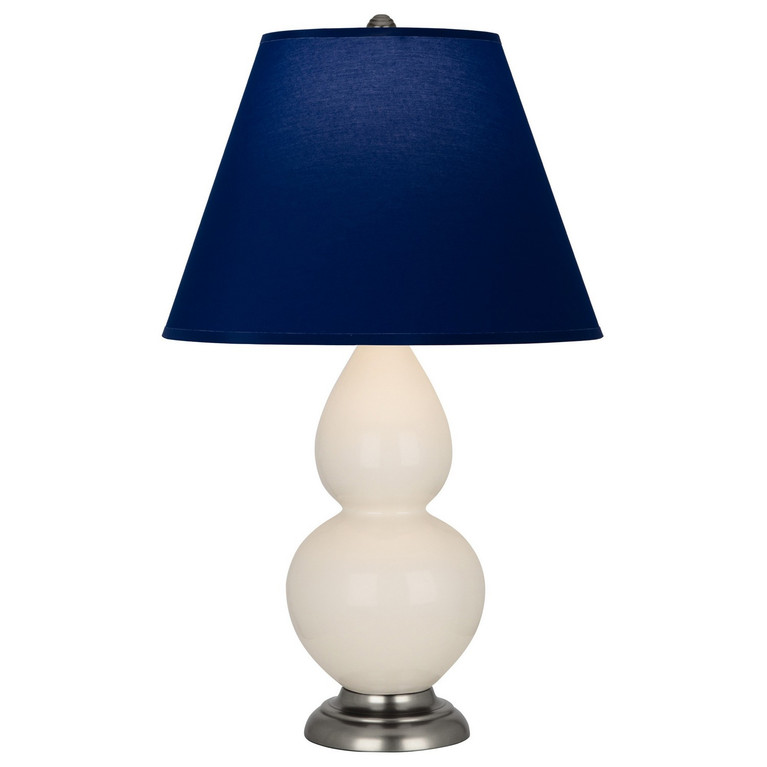 Robert Abbey - 1776N - One Light Accent Lamp - Small Double Gourd - Bone Glazed Ceramic w/Antique Silver