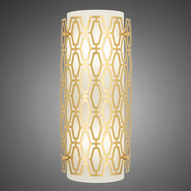 Robert Abbey - 202 - Two Light Wall Sconce - Marcel - Modern Brass Frosted Cased White