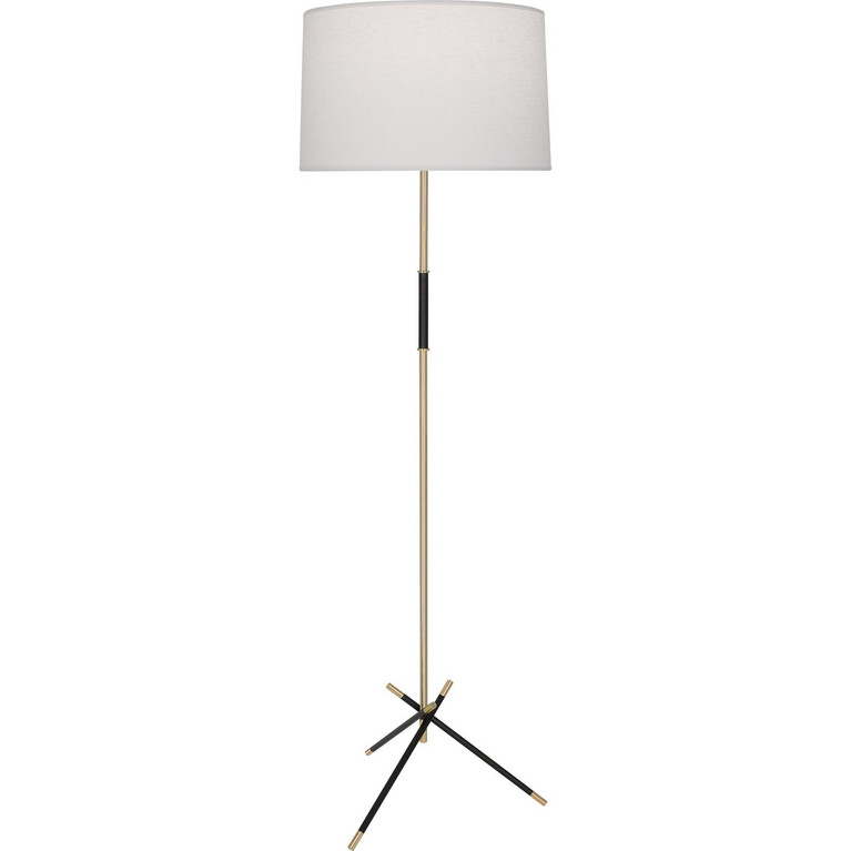 Robert Abbey - 218 - One Light Floor Lamp - Thatcher - Modern Brass w/Matte Black