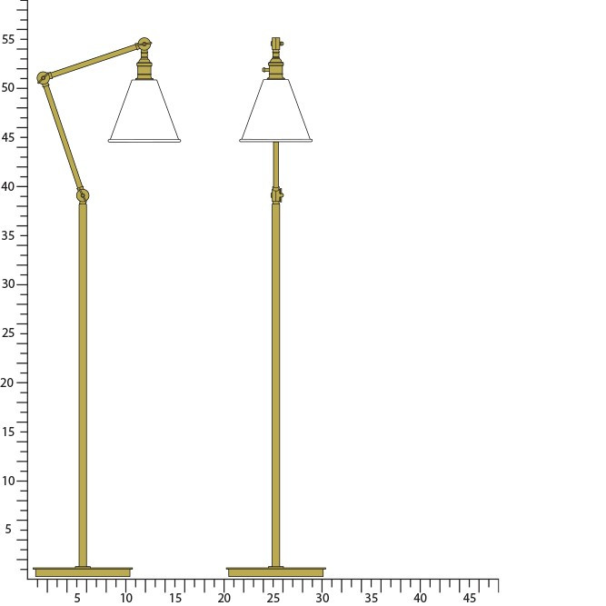 Robert Abbey - 2422G - One Light Floor Lamp - Alloy - Warm Brass Cased White w/Polished