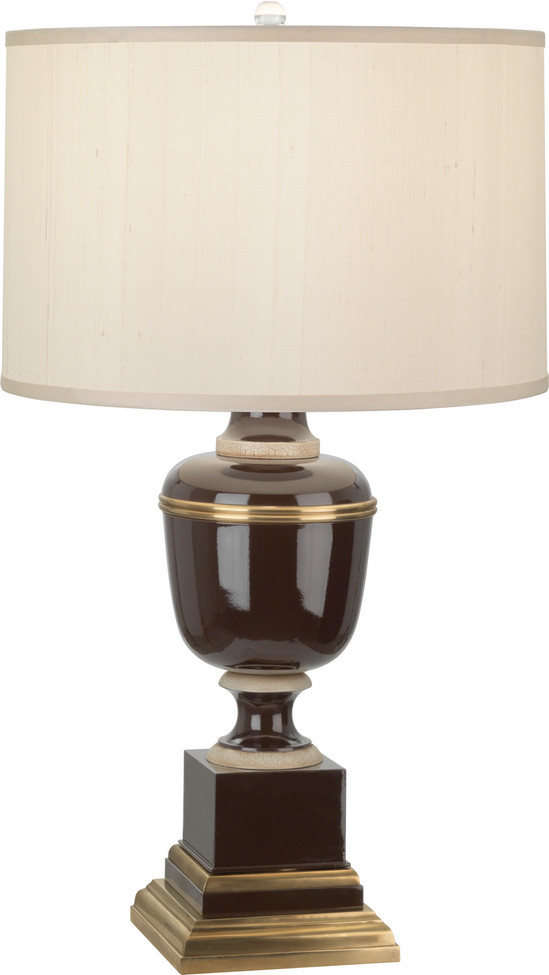 Robert Abbey - 2502X - One Light Table Lamp - Annika - Chocolate Lacquered Paint Natural Brass w/Ivory Crackle