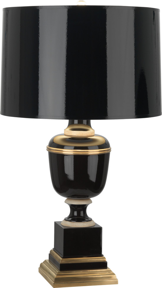 Robert Abbey - 2503 - One Light Table Lamp - Annika - Black Lacquered Paint w/Natural Brass Ivory Crackle