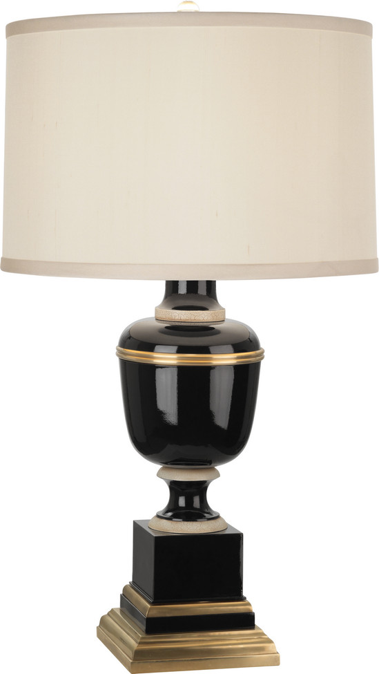 Robert Abbey - 2507X - One Light Accent Lamp - Annika - Black Lacquered Paint w/Natural Brass Ivory Crackle