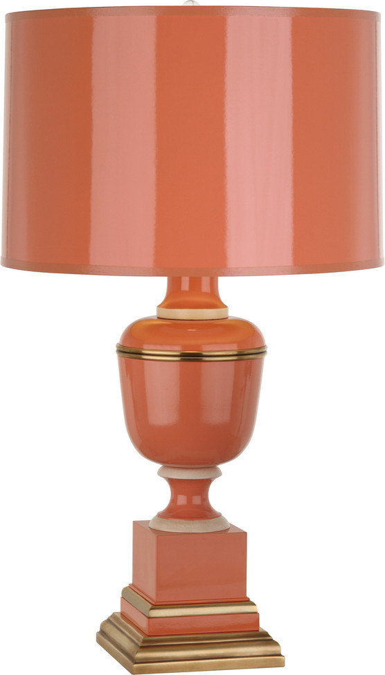 Robert Abbey - 2603 - One Light Accent Lamp - Annika - Tangerine Lacquered Paint w/Natural Brass Ivory Crackle