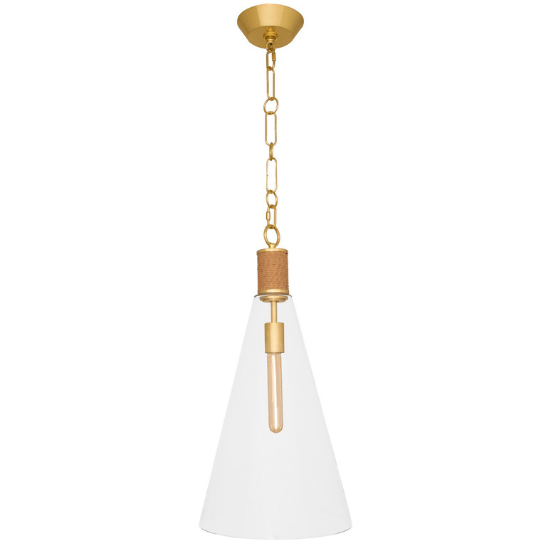Robert Abbey - 479 - One Light Pendant - Hatteras - Natural Rope w/Modern Brass Clear